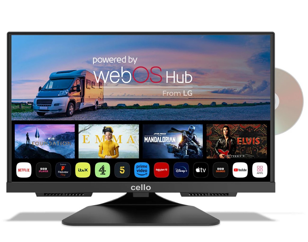 C1924WSF Televisor inteligente WebOS de 19 ″ de 12 voltios con DVD y sonido Perfect Pitch