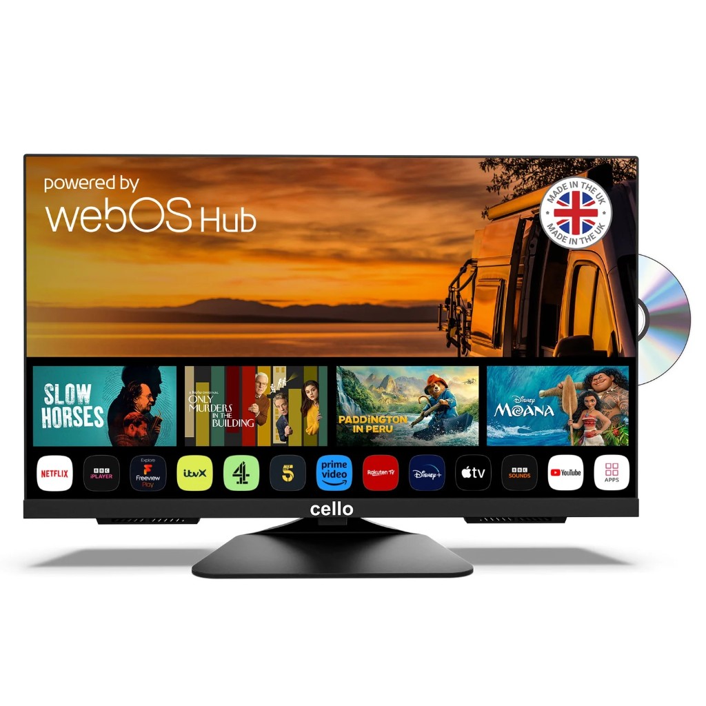 C2425WSF Televisor inteligente WebOS de 24″ y DVD de 12 voltios para viajeros con reproducción de TDT
