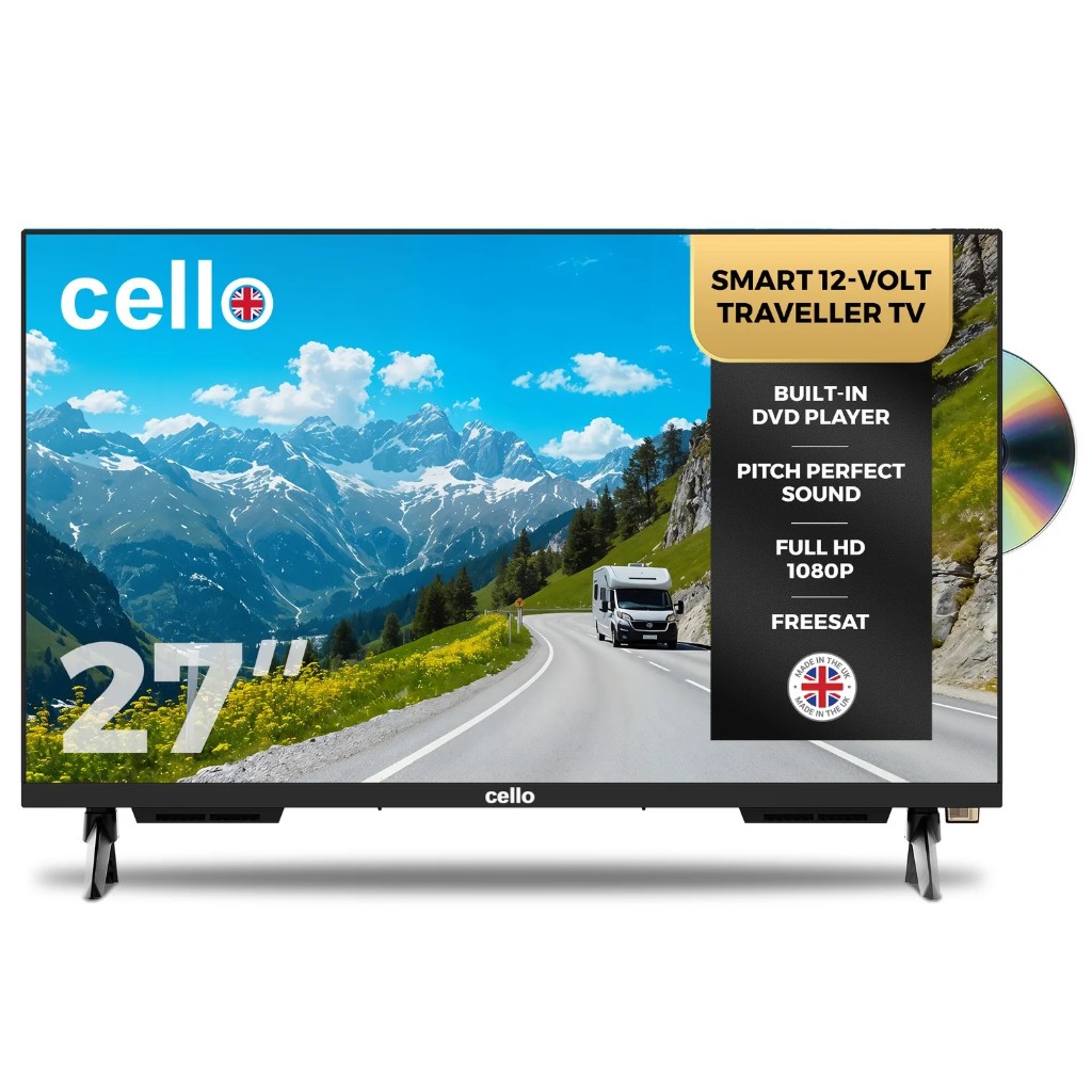 C2725WSF Televisor inteligente WebOS de 27 pulgadas y DVD de 12 voltios para viajeros con reproducción de TDT